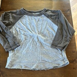 Gray and Black Kids Raglan Shirt